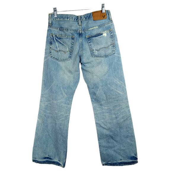 AMERICAN EAGLE~ Distressed Destroyed Patched Bootcut Jeans ~26 X 28 - Picture 4 of 8